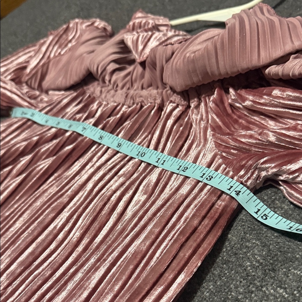 🌸 Free People Off-the-Shoulder Velvet Mini Dress Size S |Mauve | NWT - Picture 7 of 10